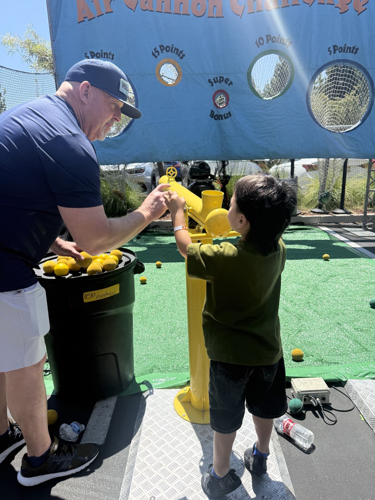 Jichang learning how to fire foam cannon balls into targets