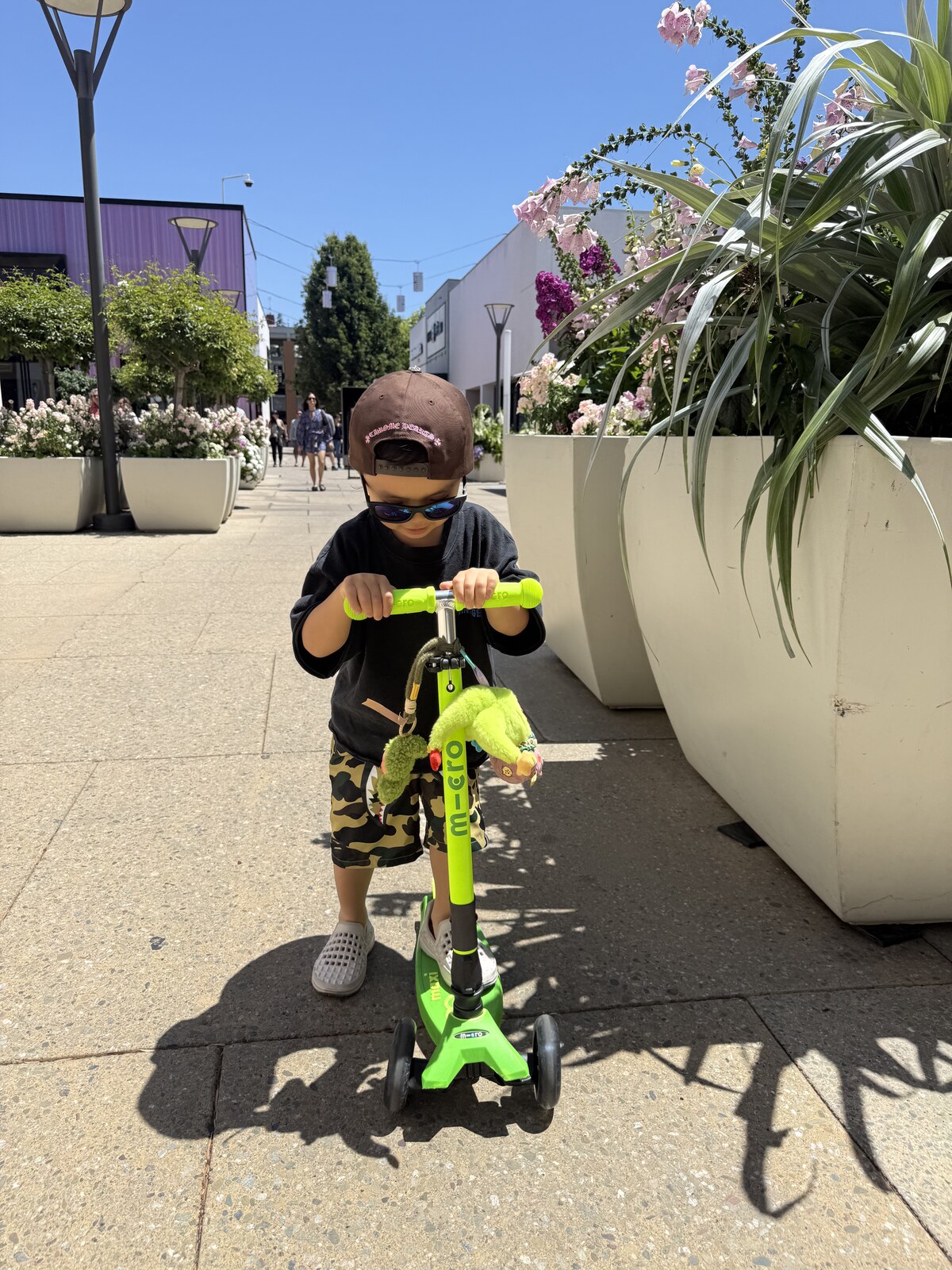 Going shopping with a cool scooter